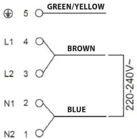 Concept IDV4460 - Connecting the hob by a 3-core mains cable (230 V) - 1
