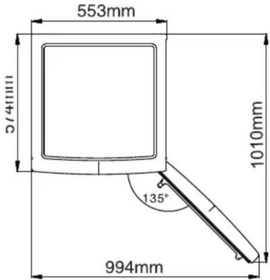 553mm 7/41111 1010mm 135° 994mm