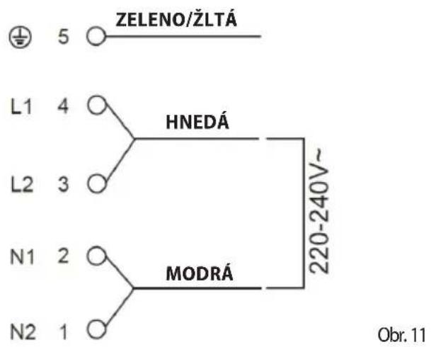 Concept IDV4260SF - Jednofázové zapojenie svorkovnice varnej dosky 3-žilovým prívodným káblom (230 V) - 1