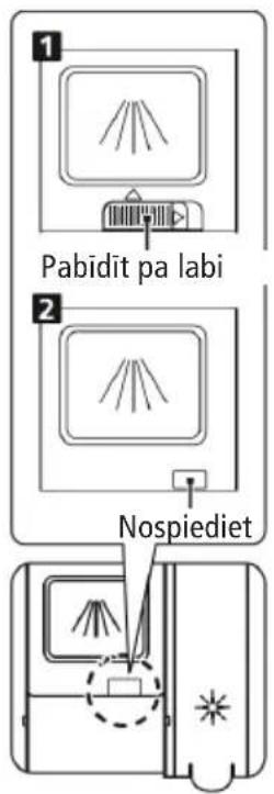 1 Pabidit pa labi 2 Nospiediet