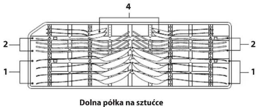 4 2 1 Dolna półka na sztućce 1 2