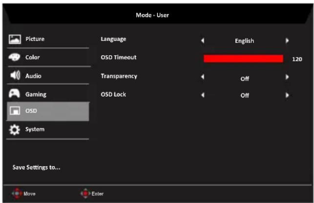 ACER VG272LV - OSD - 1