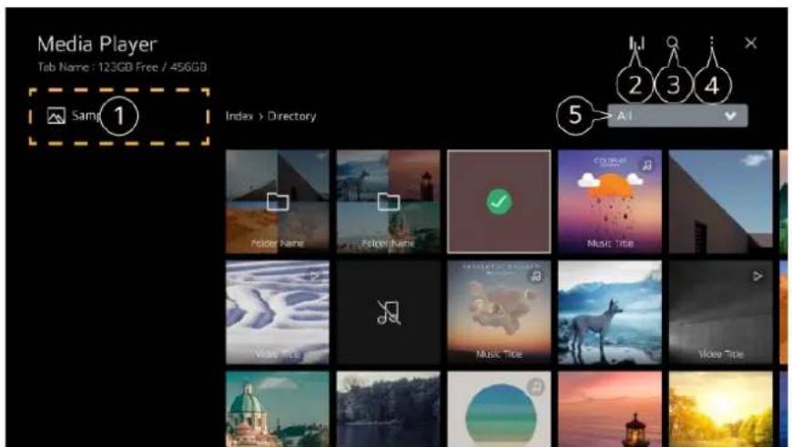 LG OLED55B13LA - Using the Media Player - 1