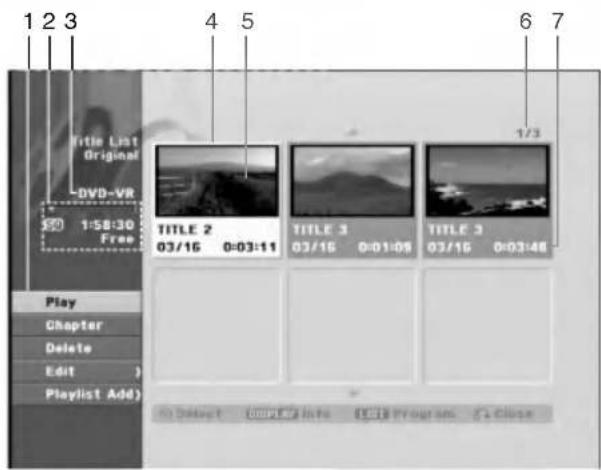 LG LH-R7500TA - Title List and Chapter List Menu Overview - 1