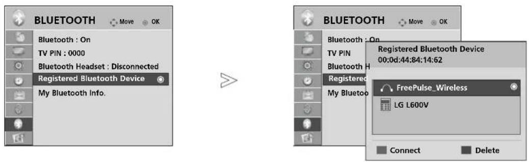LG 37LG7000 - MANAGING REGISTERED BLUETOOTH DEVICE - 1
