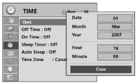 LG 37LG7000 - CLOCK SETUP - 2
