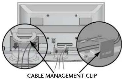 LG 37LG7000 - Install the CABLE MANAGEMENT CLIP as shown. - 1