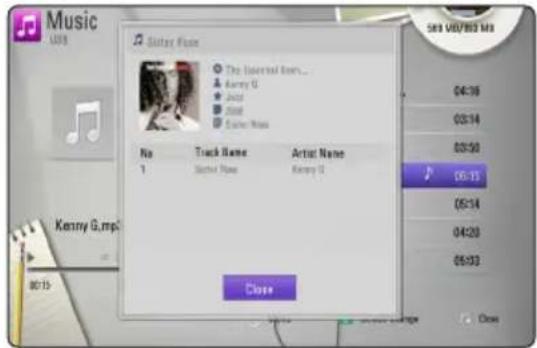 LG HX806PH - Displaying MP3 music information (ID3 Tag) - 1
