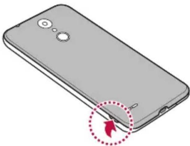 LG LM-X210EMW - SIM kartes ievietošana - 1