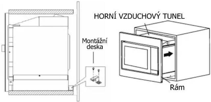 HORNÍ VZDUCHOVÝ TUNEL Montážní deska Rám