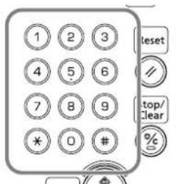 1 2 3 4 5 6 7 8 9 * 0 # letset // top/ clear %