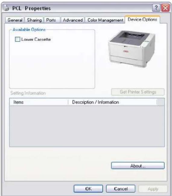 OKI B431dn+ - Device options tab - 1