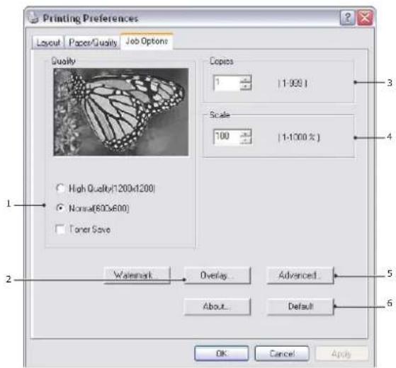 OKI B431dn+ - Job options tab - 1