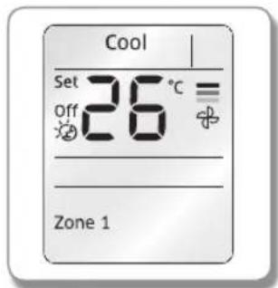 Cool Set 26 °C = Off 26 Zone 1