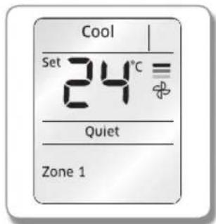 Cool Set 24°C = Quiet Zone 1