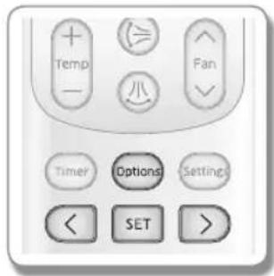 Temp - Fan Timer Options Settings < SET >