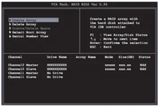ECS KM400-M2 - Entering VIA Tech RAID BIOS Utility - 2