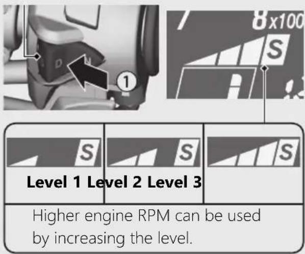 Honda NC750XA (2020) - S mode level selecting while in AT MODE - 4