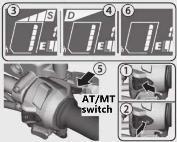 Honda NC750XA (2020) - Changing between AT MODE and MT MODE - 1