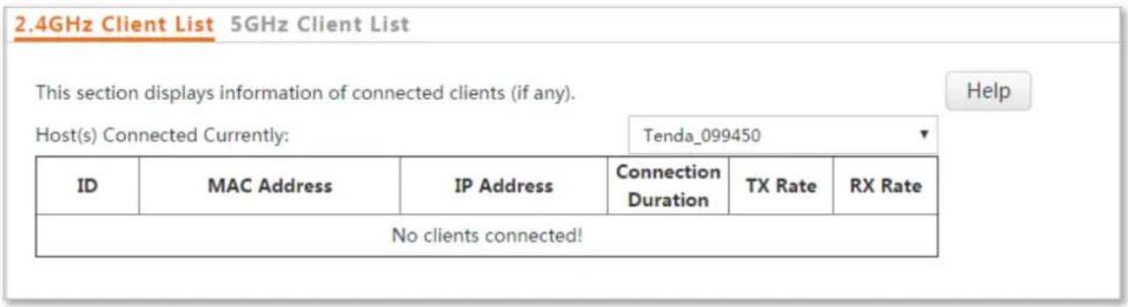 Tenda i21 - Client List - 1