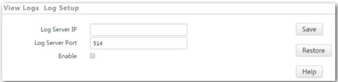 Tenda i21 - Procedure for adding a log server: - 2