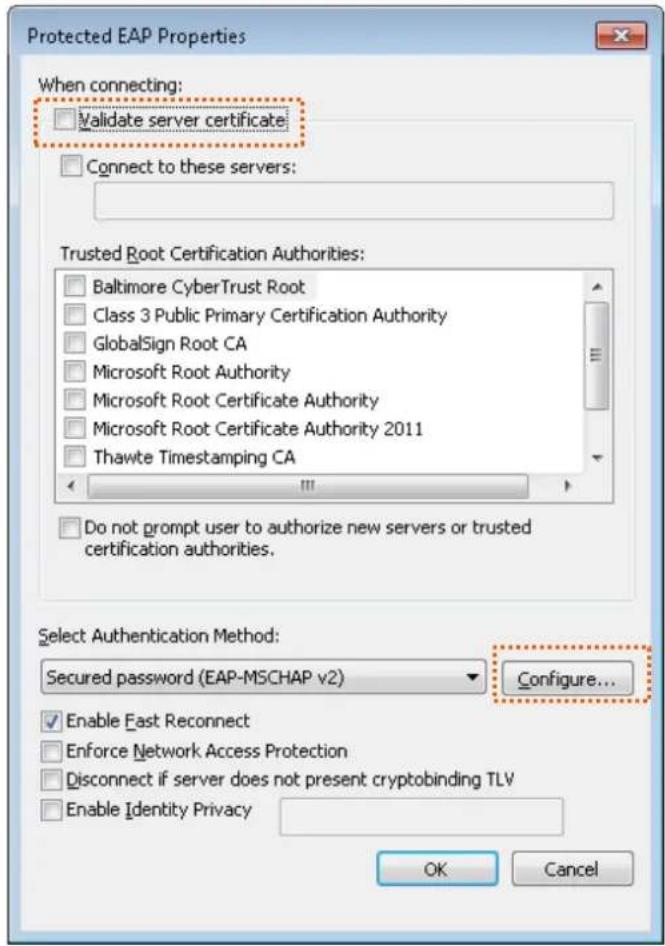 Tenda i21 - Step 7 Deselect Validate server cercate and click Congure. - 1