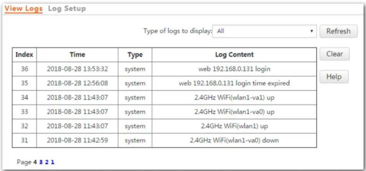 Tenda i21 - View Logs - 1