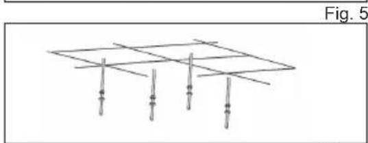 Pure structural diagram of a truss structure with vertical supports (no text or symbols)