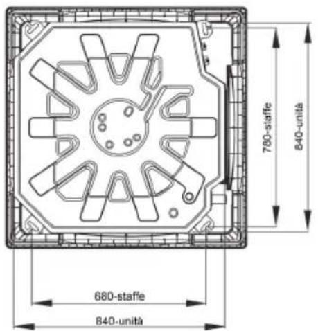 Technical line drawing of a cabinet or enclosure with labeled dimensions (no text or symbols present)