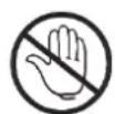 Warning sign depicting a flame symbol in yellow and black on a white background