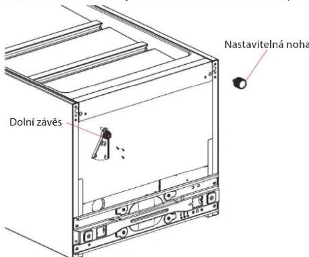 Nastavitelná noha Dolní závěs