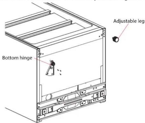 Bottom hinge Adjustable leg
