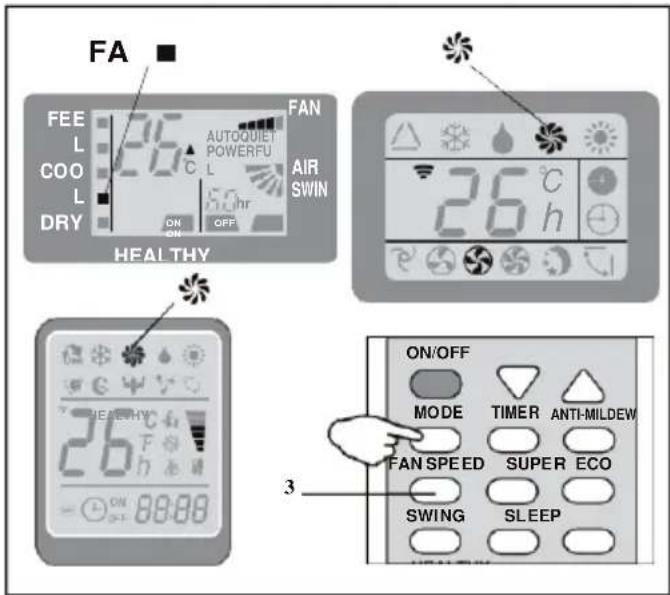 FA FEE L COO L DRY 26 AUTOQUIET POWERFU C L 50hr ON OFF FAN AIR SWIN HEALTHY 26 °C h ON/OFF MODE TIMER ANTI-MILDEW FAN SPEED SUPER ECO SWING SLEEP 3