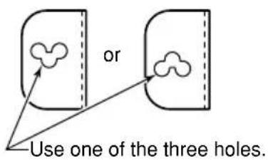 or Use one of the three holes.