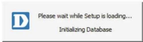 Please wait while Setup is loading... Initializing Database