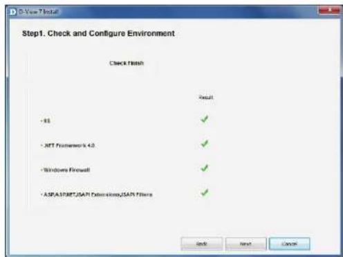 Step1. Check and Configure Environment Check Finish Result - 55 - JMT Framework 4.0 - Windows Firewall - ASPA3PRTJ/SAPI Extensions/SAPI Filters OK Next Cancel
