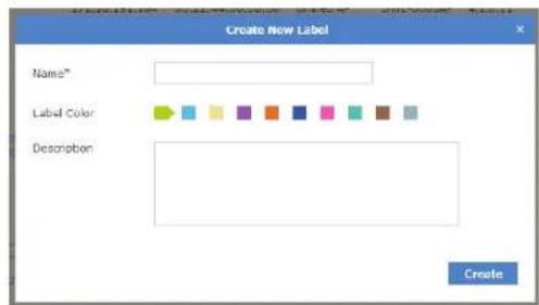 Create New Label Name* Label Color Description Create