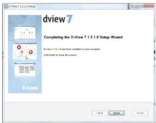 D-View 7.1.2.1.0 Setup dview 7 Completing the D-View 7.1.2.1.0 Setup Wizard D-View 7.1.2.1.0 has been installed on your computer. Click Finish to close this wizard.
