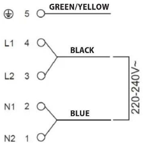 Concept IDV5260 - Connecting the hob by a 3-core mains cable (230 V) - 1
