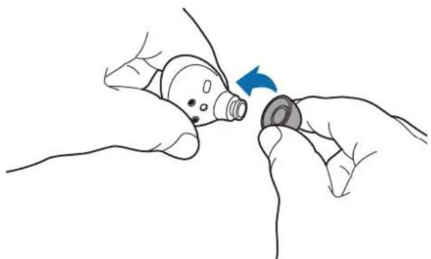 SAMSUNG SM-R177NZKAASA - Attaching an ear tip to the earbud - 2