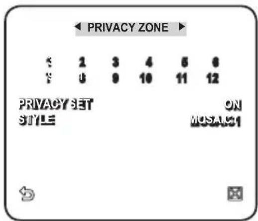 PRIVACY ZONE 2 3 4 5 6 0 9 10 11 12 PRIVACY SET ON STYLE MOSAUG1