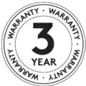 WARRANTY · WARRANTY · WARRANTY 3 YEAR