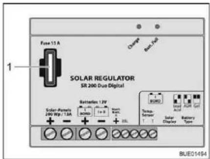 Bürstner Nexxo Van (2014) - Fuse on the solar charge regulator (special equipment) - 2