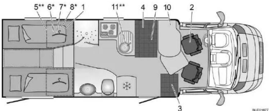 Bürstner Nexxo Van (2014) - View of ground plans - 16