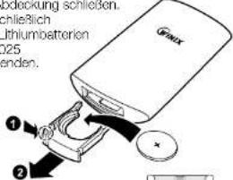 Deckung schleiden. schließlich Lithiumbatterien 025 enden. Genex ① ②