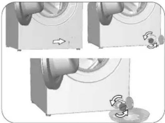 BEKO WRE7511XWW - In order to clean the dirty filter and discharge the water: - 3