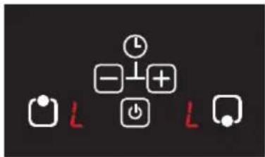 Diagram showing icons for alarm, power, and function symbols with red 'L' labels