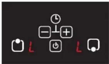 Diagram showing basic electrical symbols including stethoscope, power button, and indicator lights with red 'L' labels