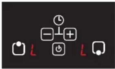 Diagram showing function keys including clock, minus sign, plus sign, switch, power button, and play button with red 'L' labels