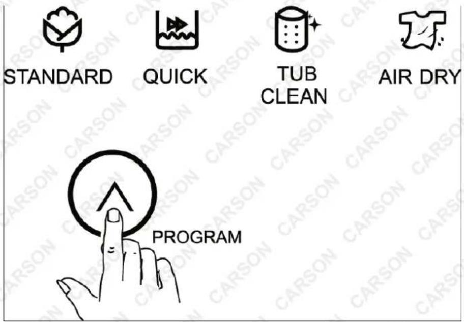 STANDARD QUICK TUB CLEAN AIR DRY PROGRAM